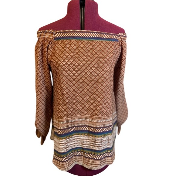 Renee C. Off Shoulder Boho Blouse Small NWT - Picture 1 of 11